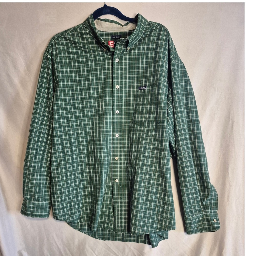 Chaps Ralph Lauren XXL Green Plaid Long‎ Sleeve Button Down Shirt Mens